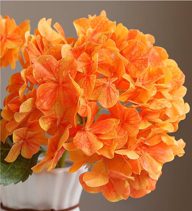 12.5"Real Touch lifelike Hydrangea-6”bloom: Ivory