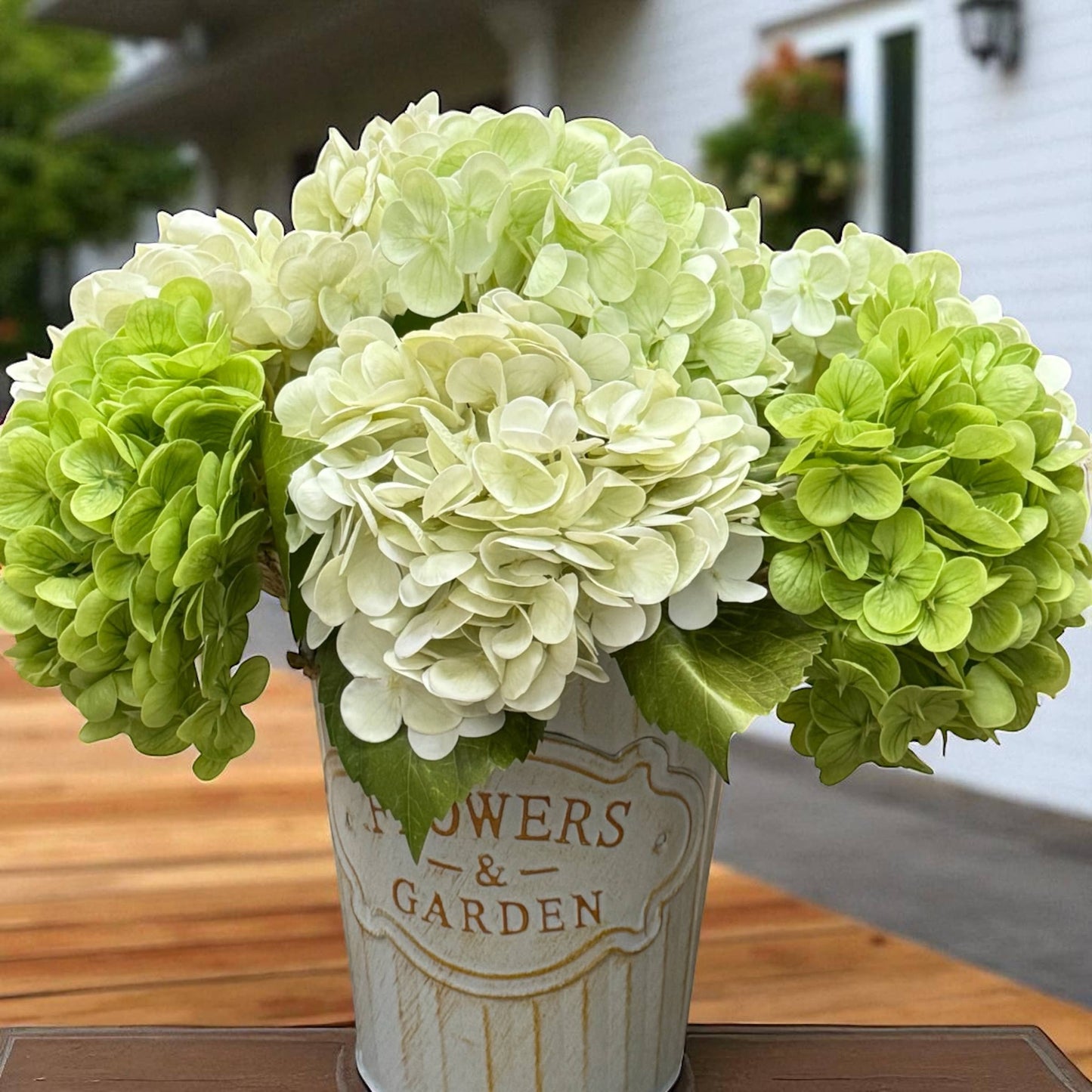 12.5"Real Touch lifelike Hydrangea-6”bloom: Ivory