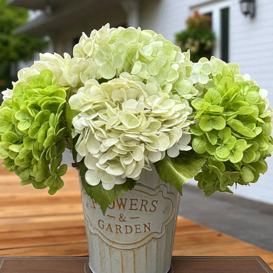 12.5"Real Touch lifelike Hydrangea-6”bloom: Ivory