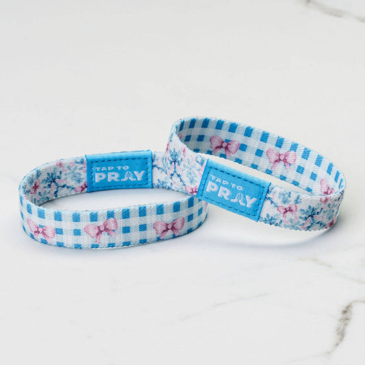 Tap To Pray® Wristband – Blue Belle: Small