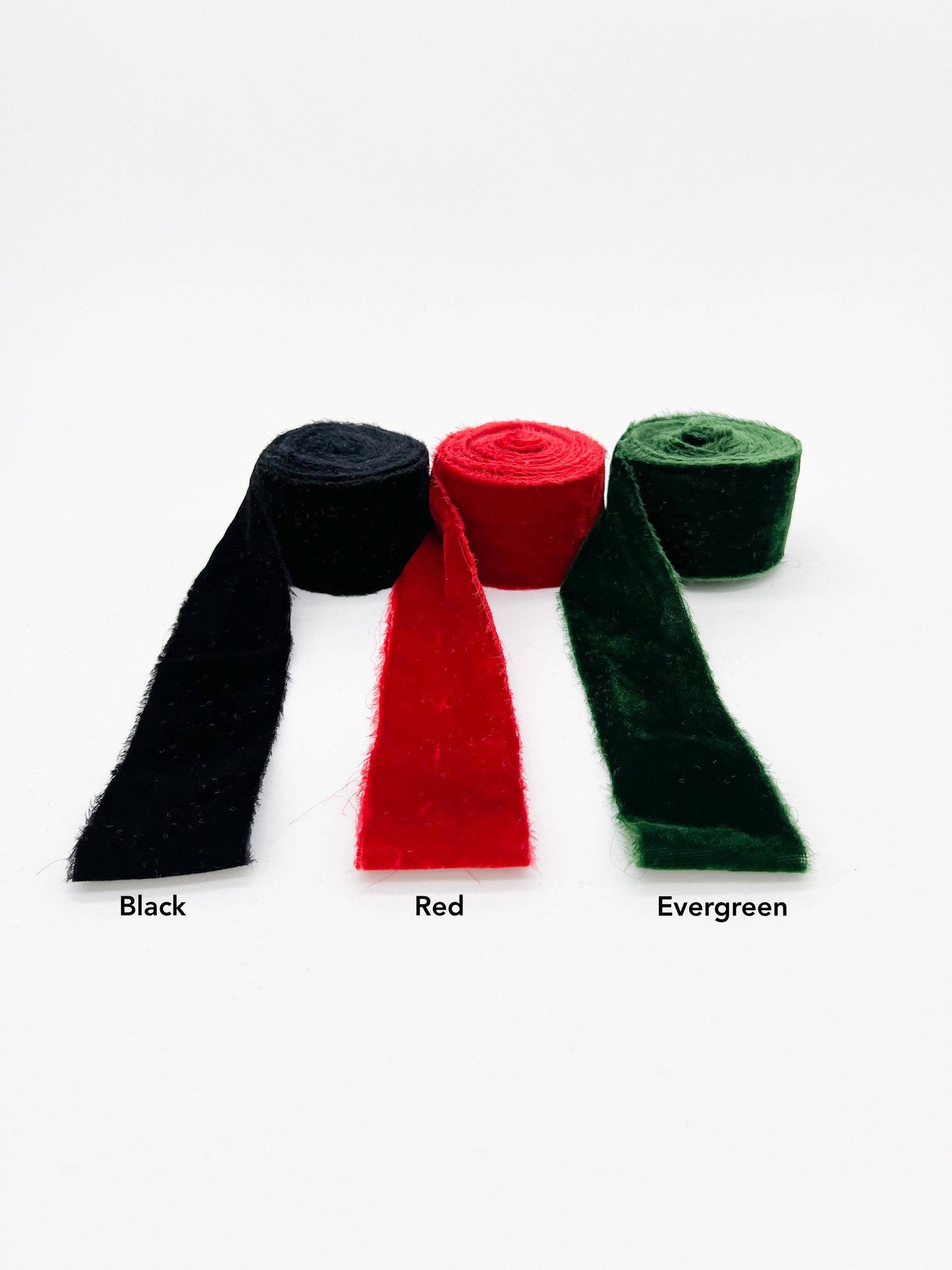 2" Velvet Ribbon - Raw Edge - 26 Colors: Chartreuse