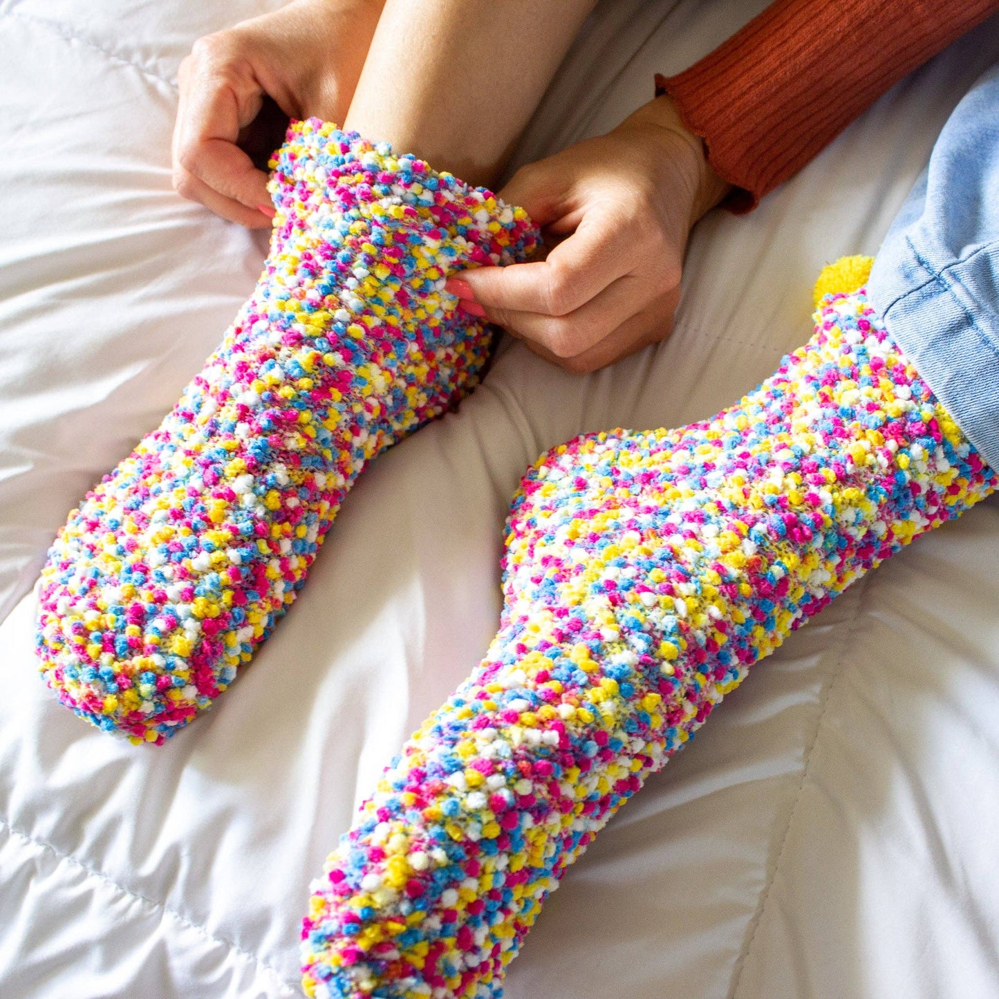 Cozy Cupcake Socks | 9 Colors: Blue (Plain)