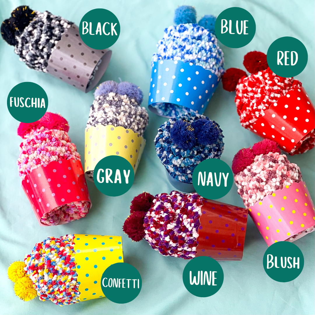 Cozy Cupcake Socks | 9 Colors: Blue (Plain)
