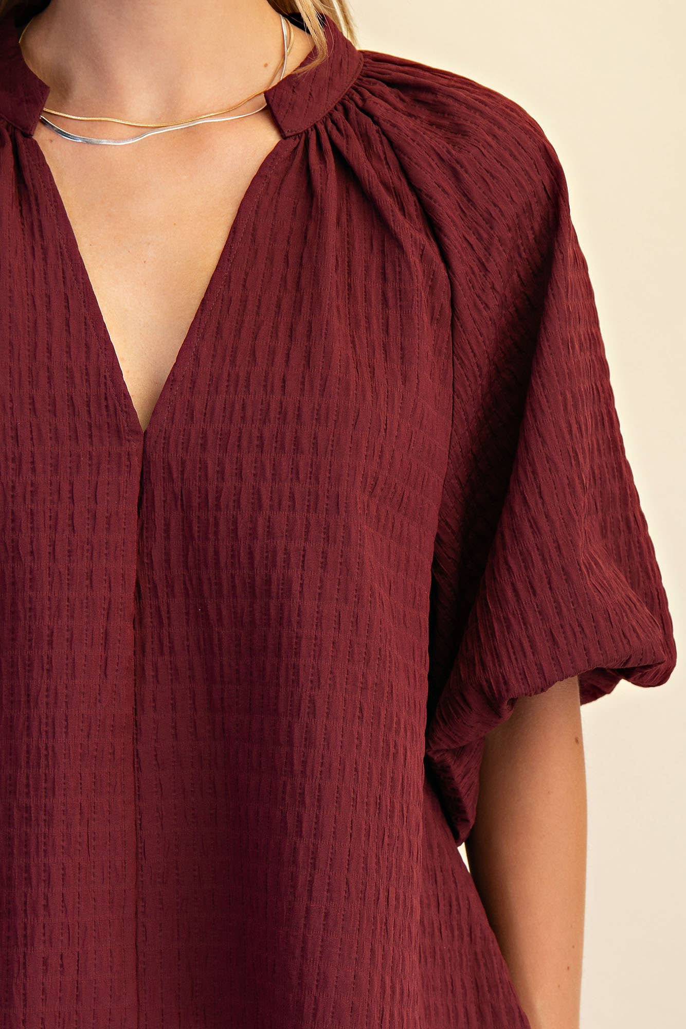 Puff-Sleeve Top: Black / M