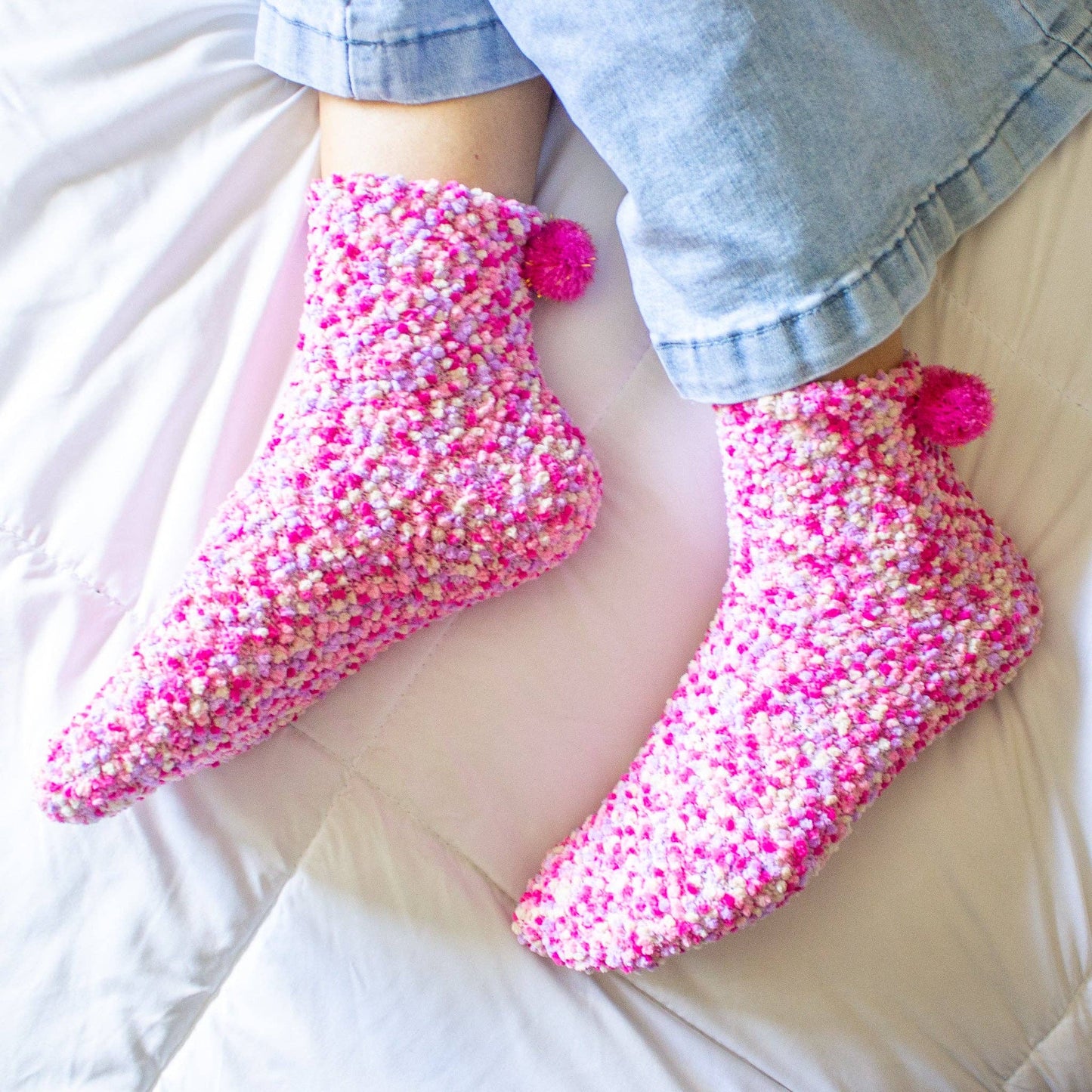 Cozy Cupcake Socks | 9 Colors: Blue (Plain)
