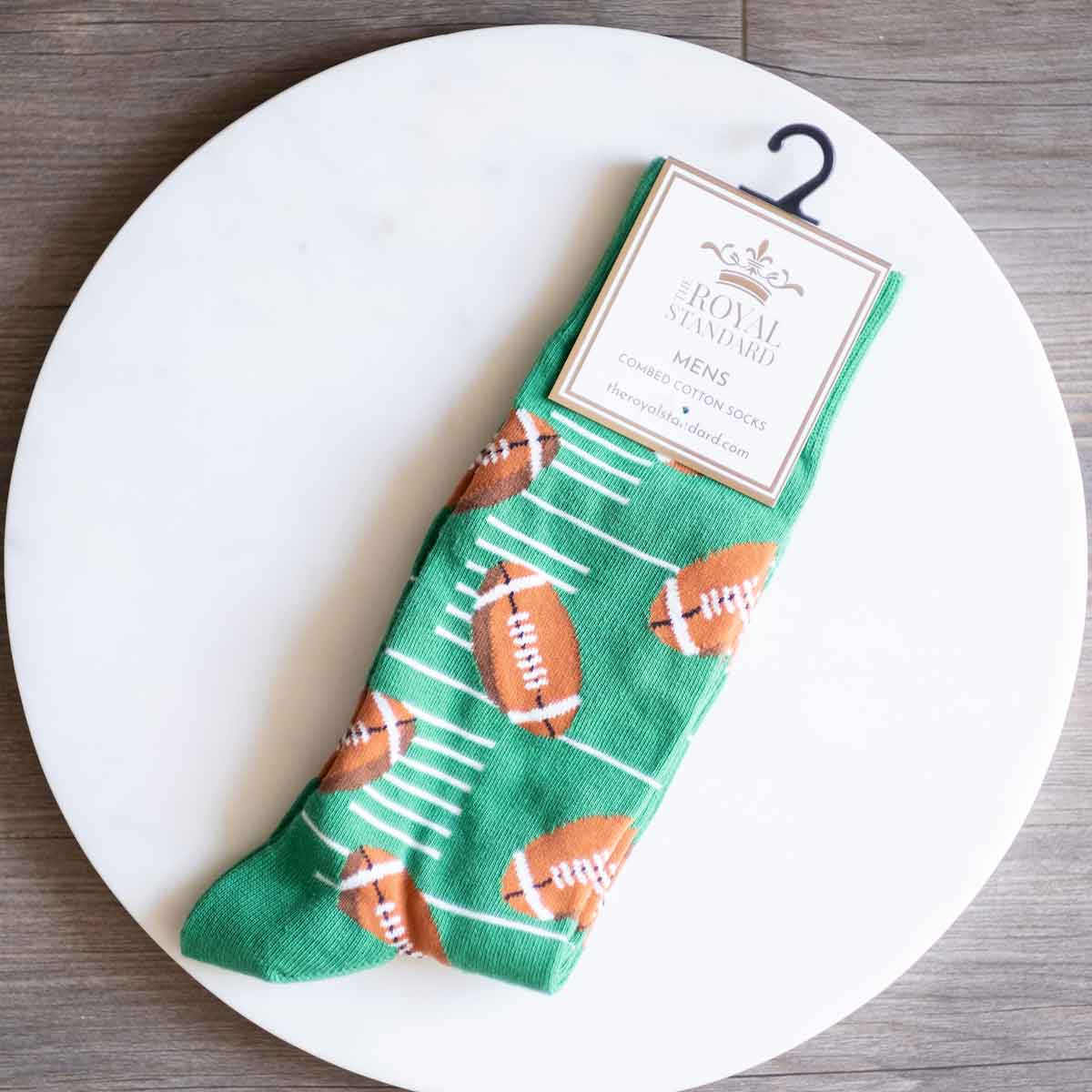 Men's Football Socks   Green/Brown   One Size