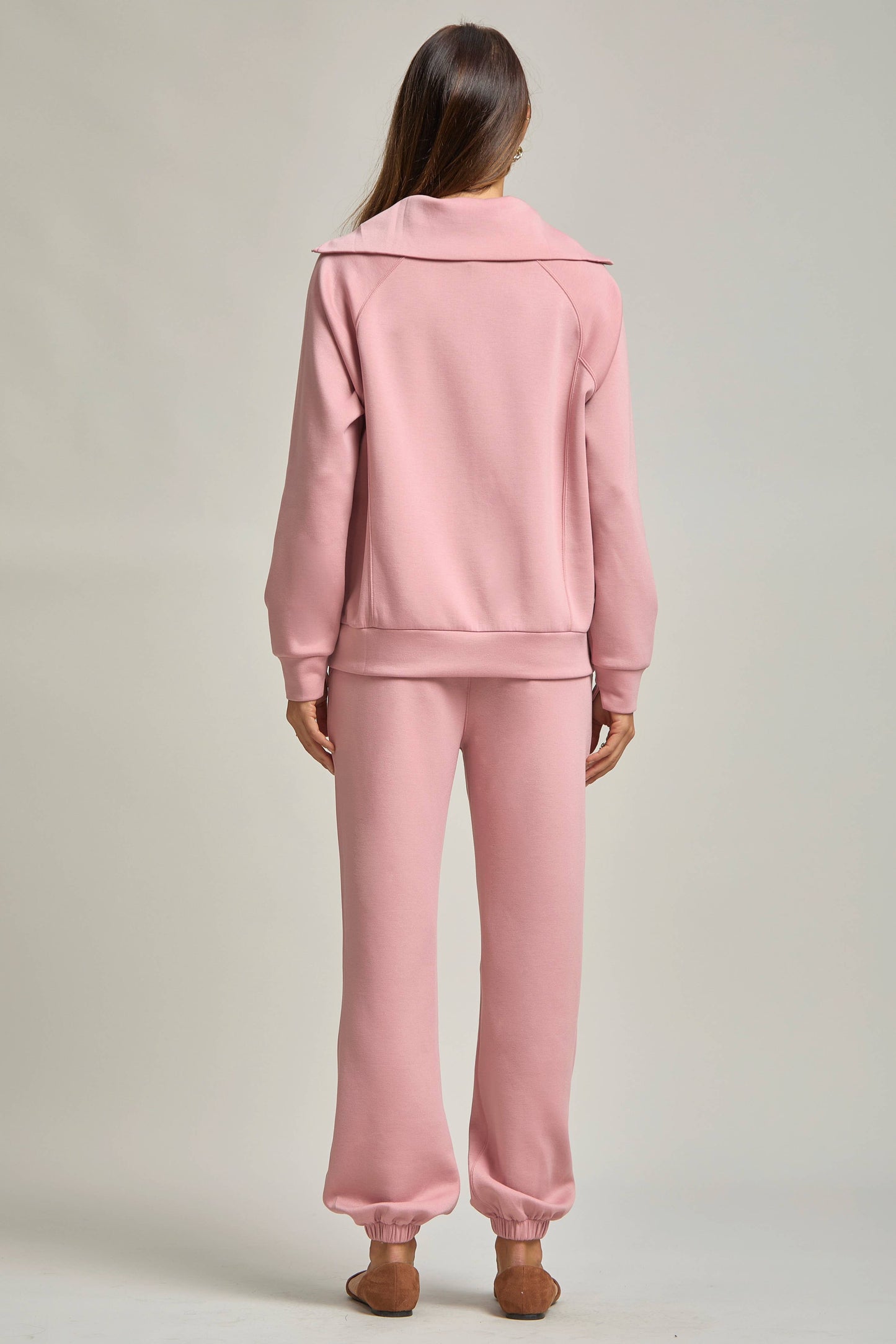 Quarter Zip Pullover + Jogger Modal Travel Set: Lavender / M