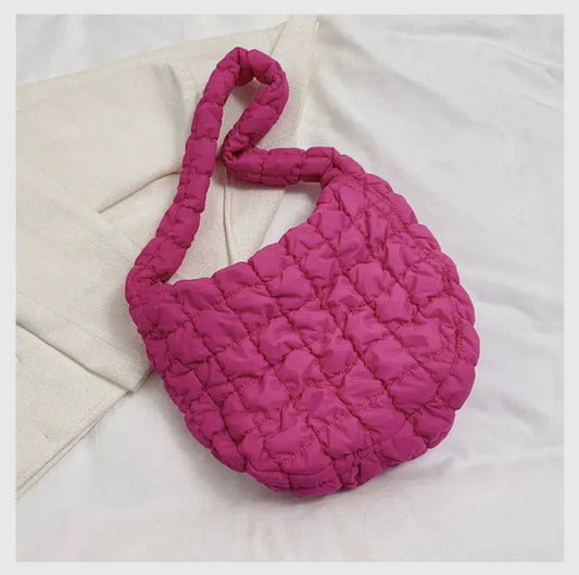 Puffer Large Solid Color Purse Tote/Handbag