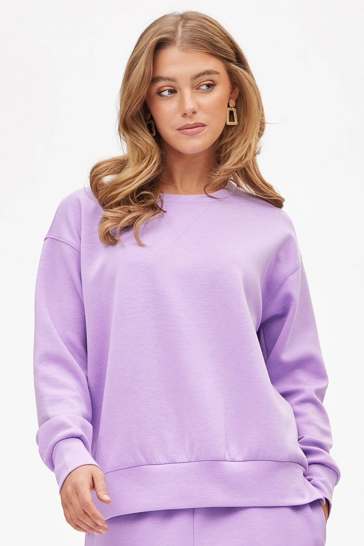 Crew Neck Pullover + Jogger Set TRVSET-MALIBU: LILAC / M