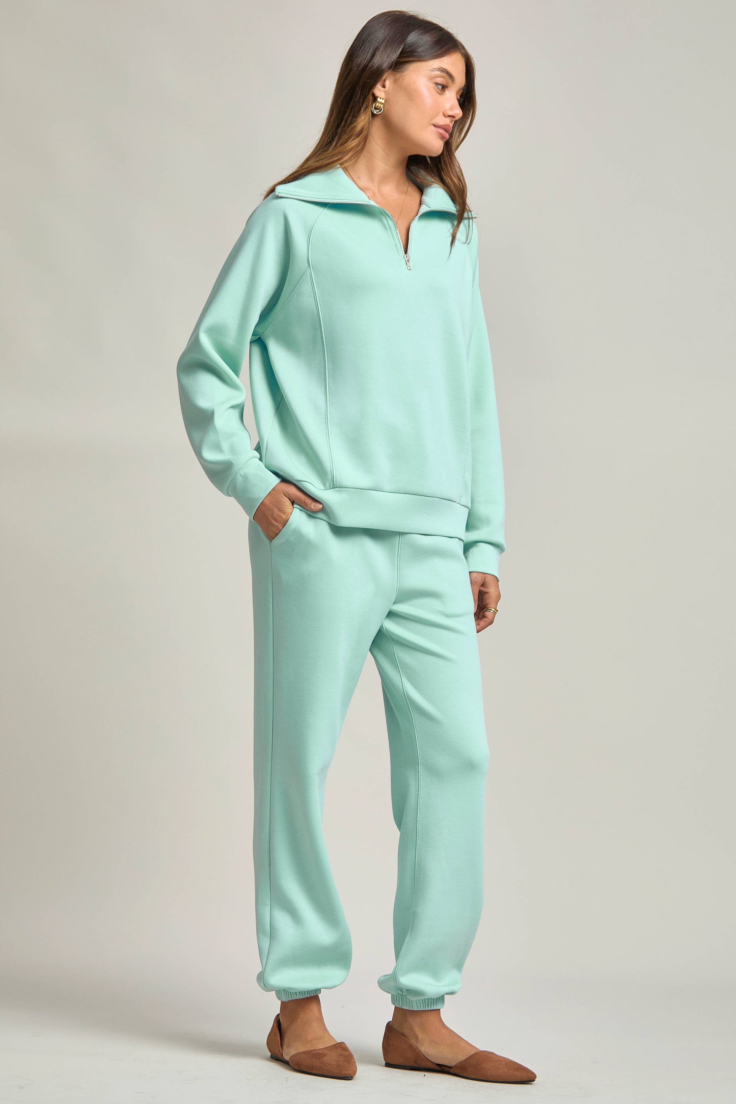 Quarter Zip Pullover + Jogger Modal Travel Set: Lavender / S