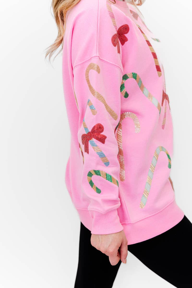 Merry Mint Sparkle Sweatshirt: Baby Blue / L/XL