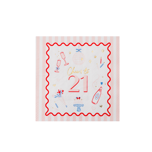 CHEERS TO 21 ICON COCKTAIL NAPKINS