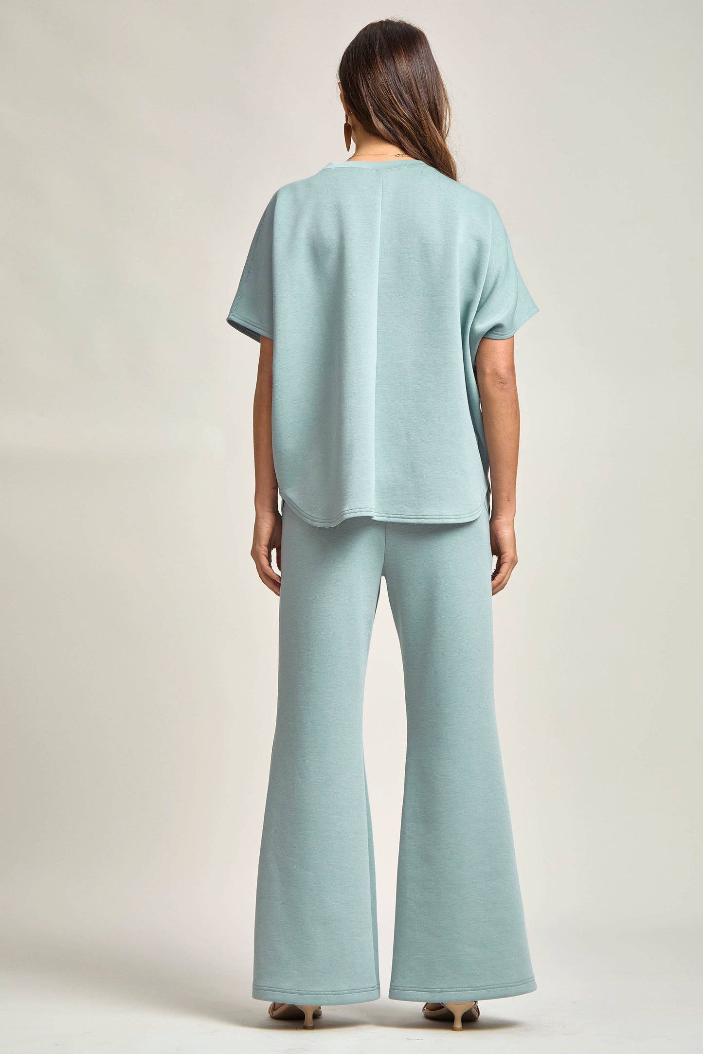 Poncho Top + Bell Bottom Modal Set: Navy / L