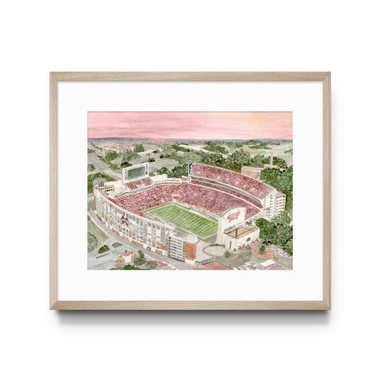 Licensed Mississippi State Aerial Stadium Art Print: 5x7