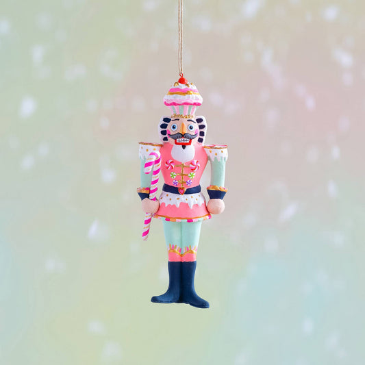 Glitterville Gold Colonel Cupcake Orn, Resin, 6.75"