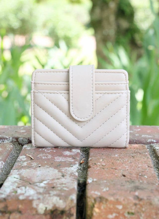 Tate Card Holder Wallet NUDE V QUILTED: Default