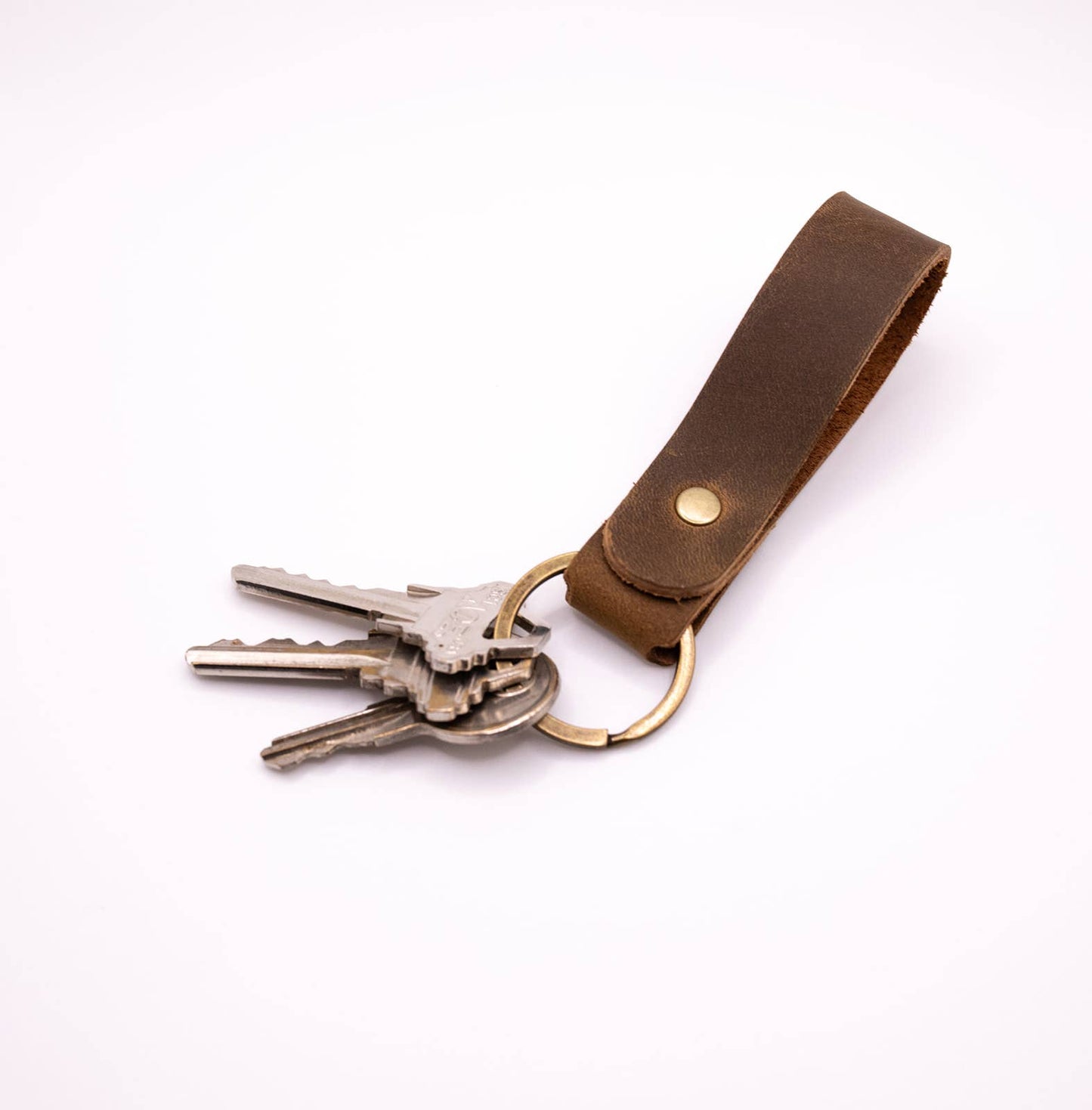 Leather Key Ring - Keychain: Folklore Brown