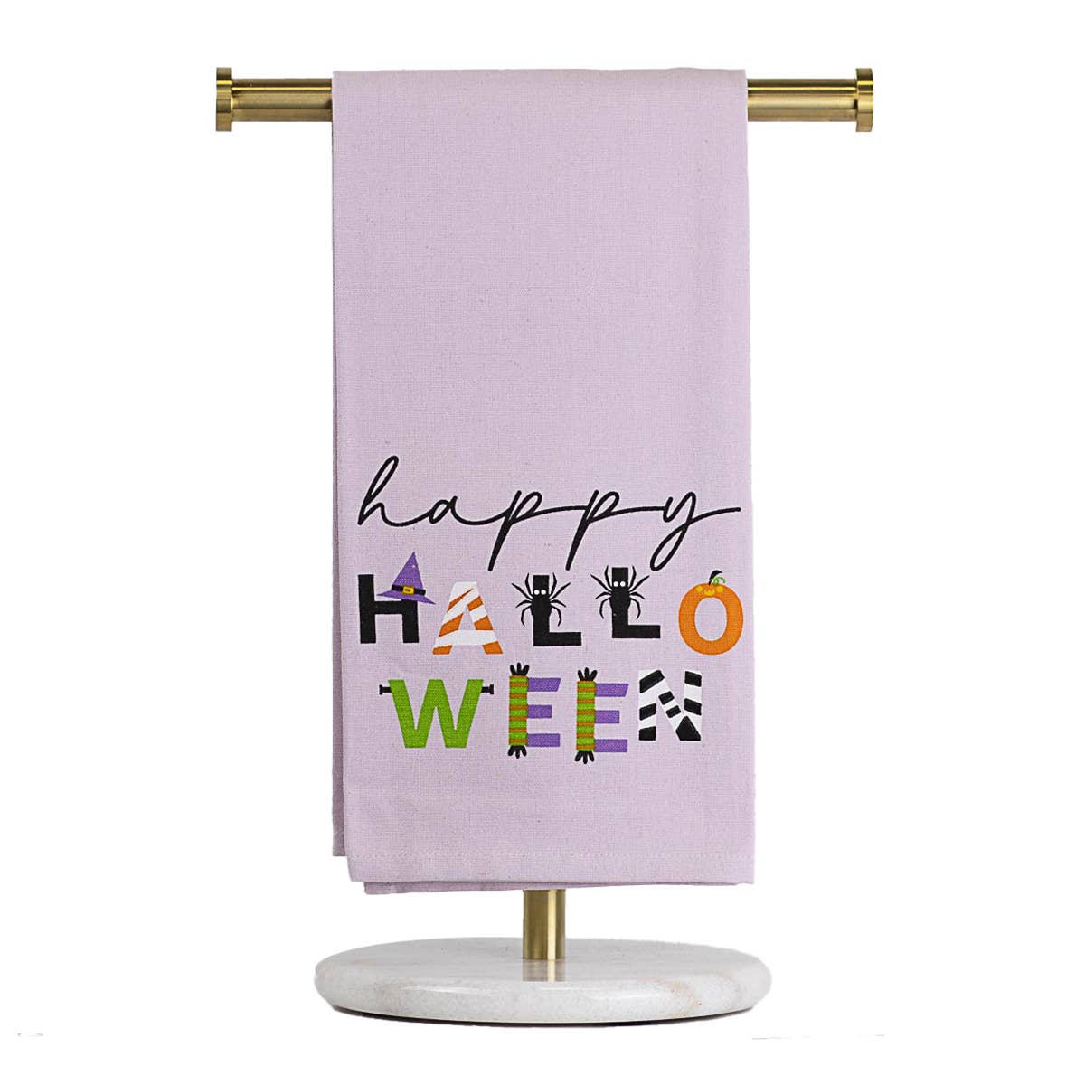 Happy Halloween Hand Towel   Light Purple/Multi   20x28
