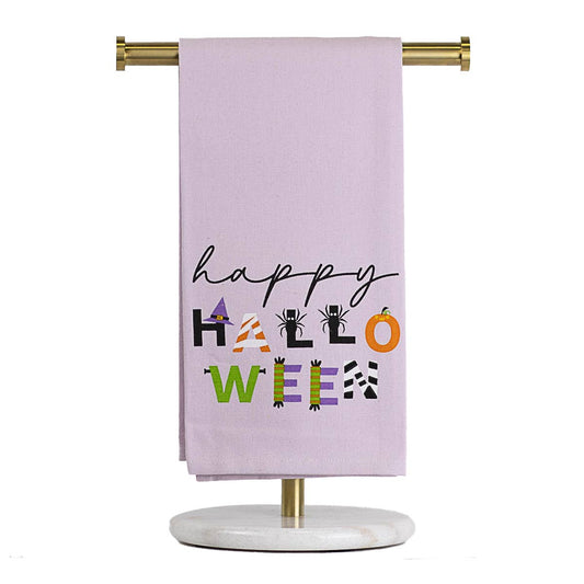 Happy Halloween Hand Towel   Light Purple/Multi   20x28