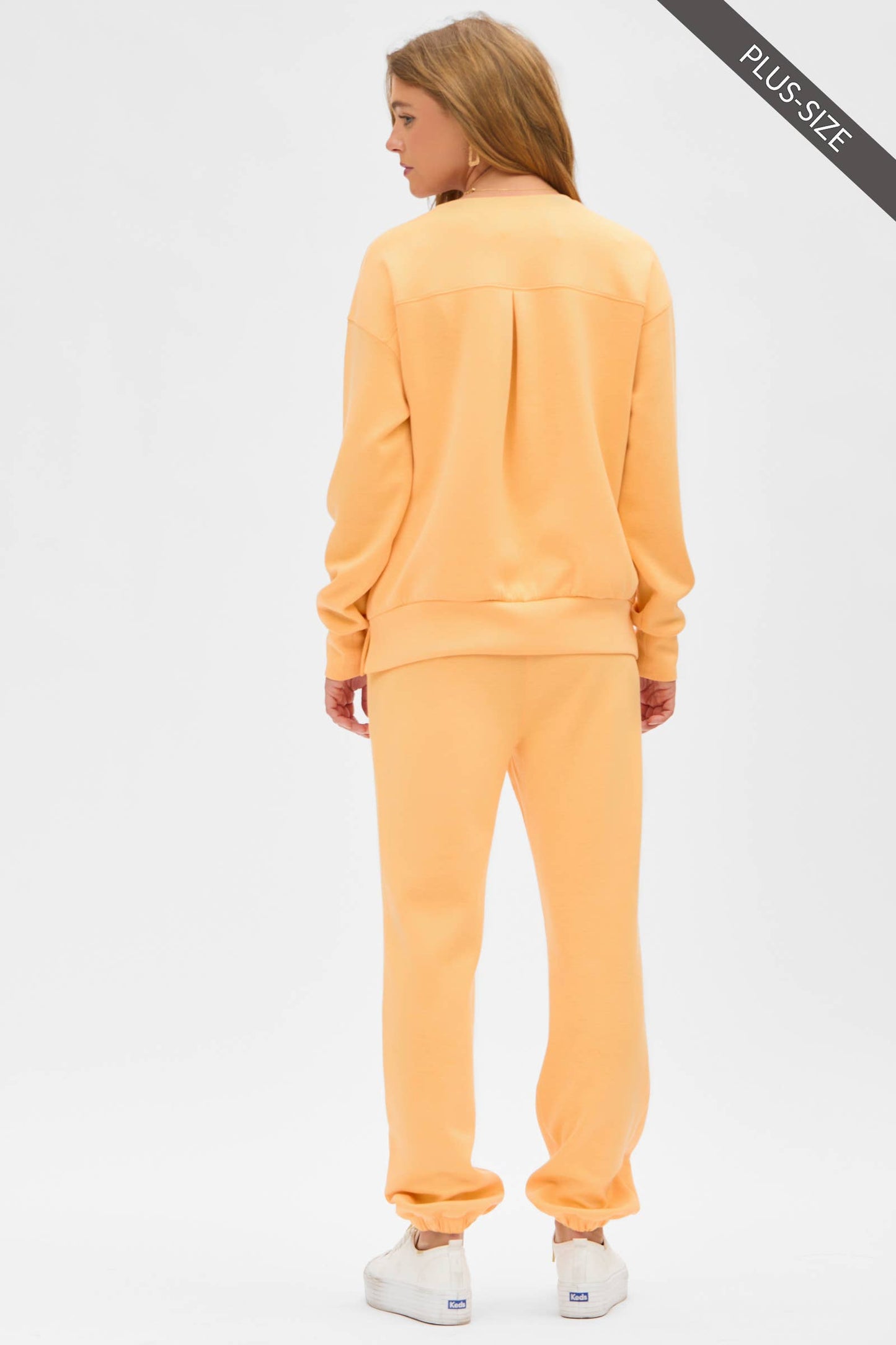 PLUS SIZE Crew Neck Pullover + Jogger Set TRVSET-MALIBUP: LILAC / 2X