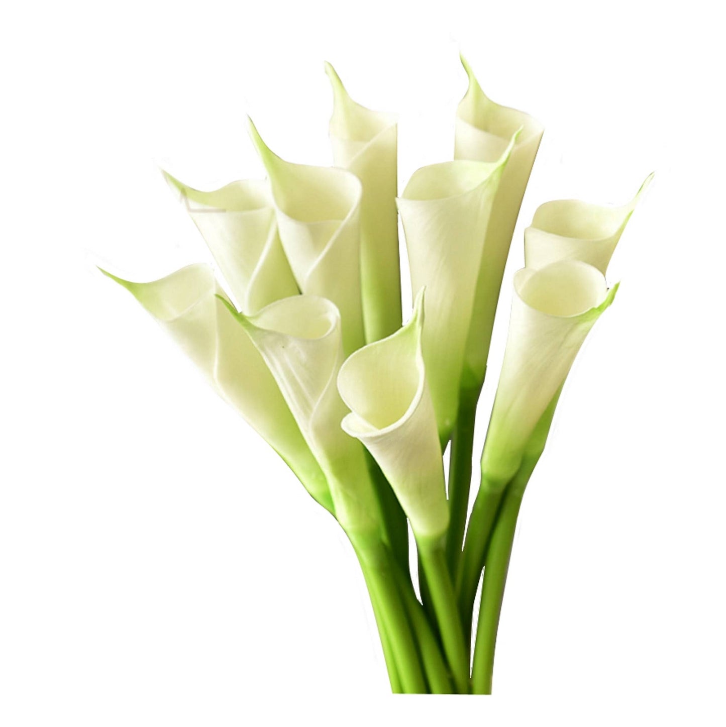 24"Long Premium Lifelike Real Touch Artificial Calla lily: Soft white