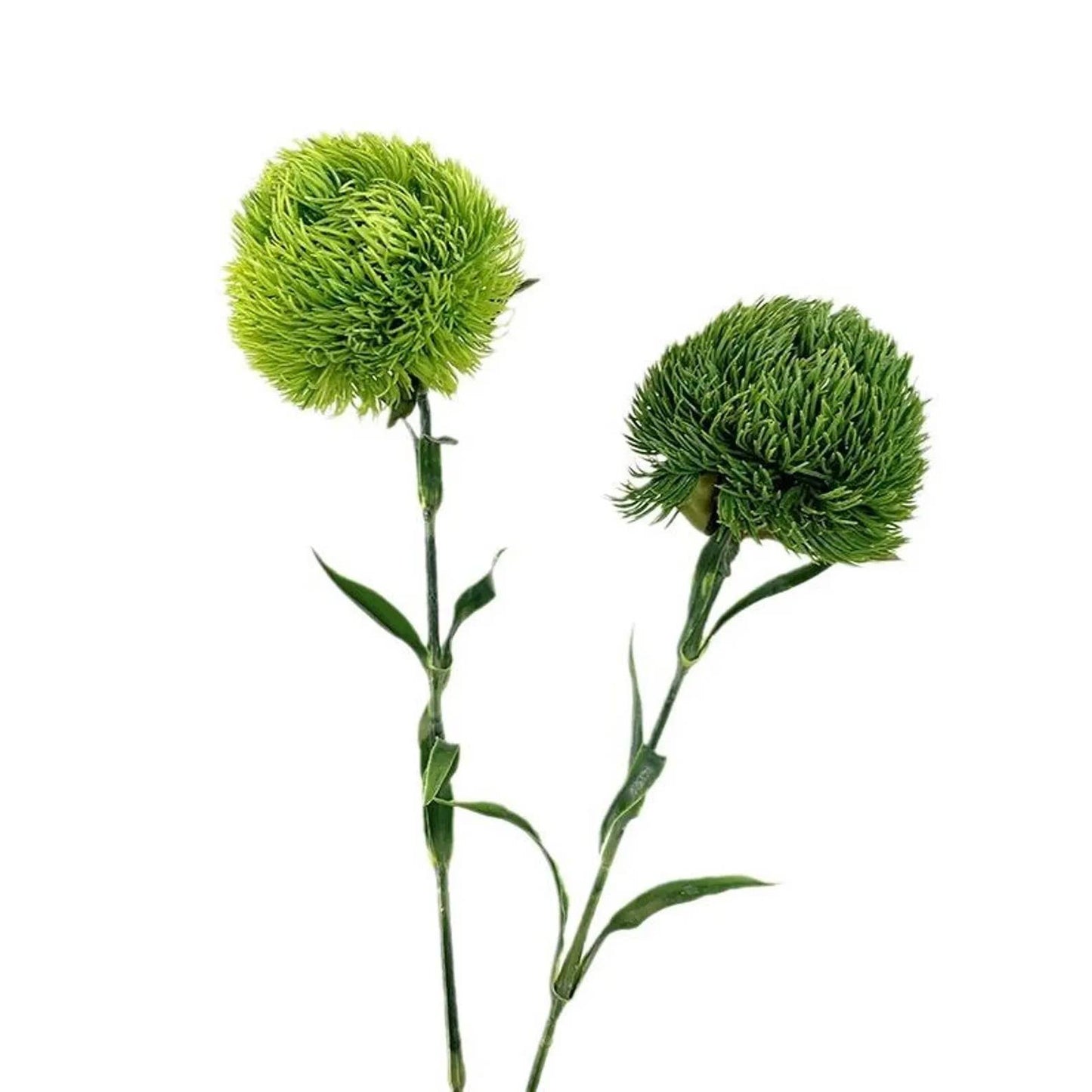 21.5" Realistic Faux Dianthus Green Ball Fresh Green stem: Fresh Green
