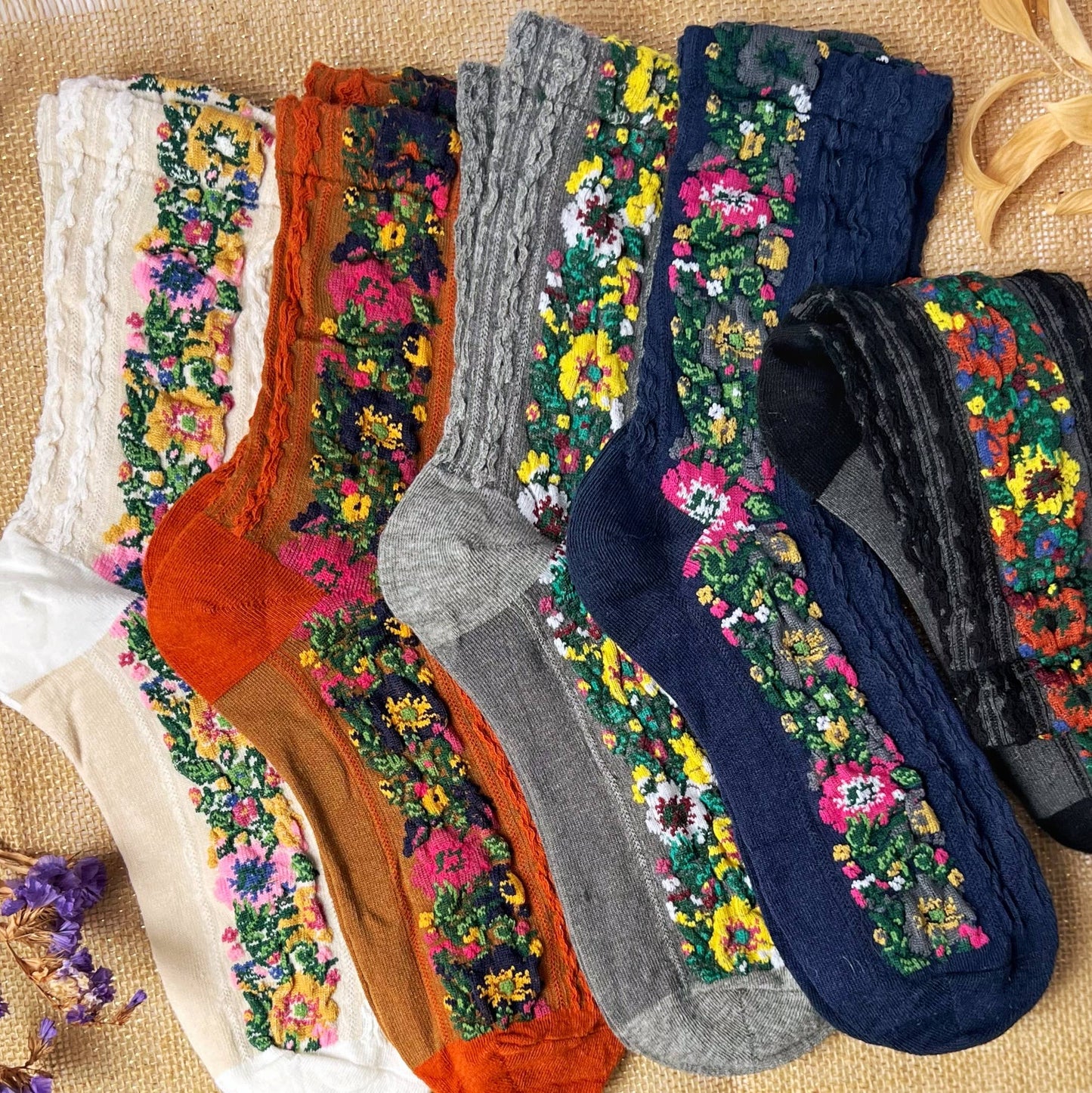 Audrey Vintage Socks: White