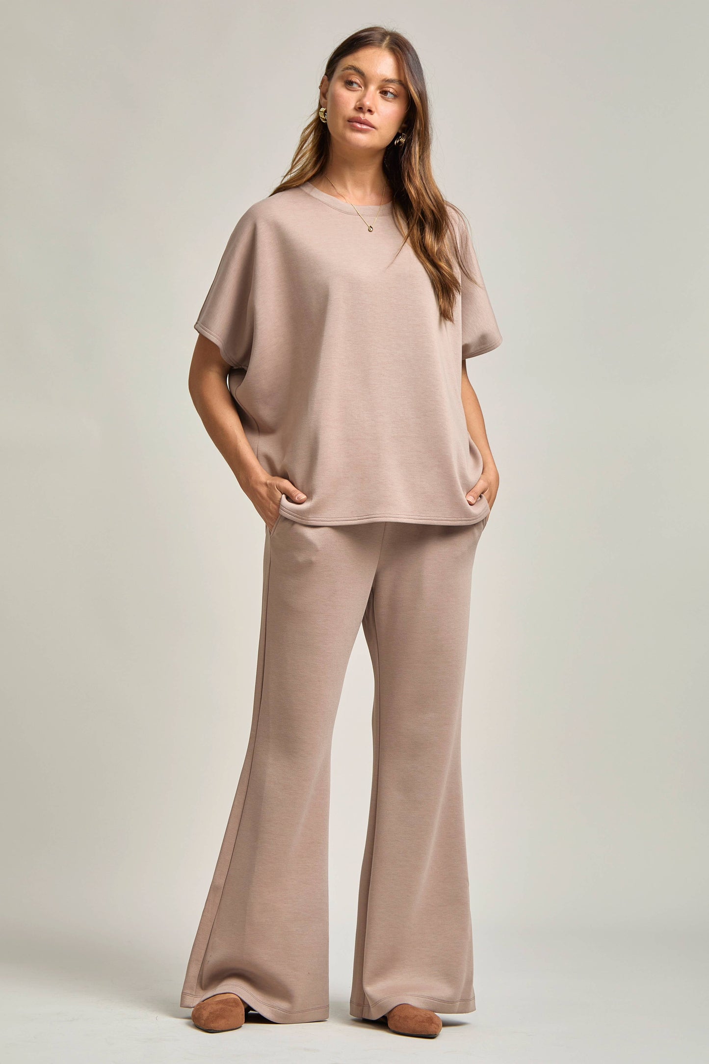 Poncho Top + Bell Bottom Modal Set: Navy / XL