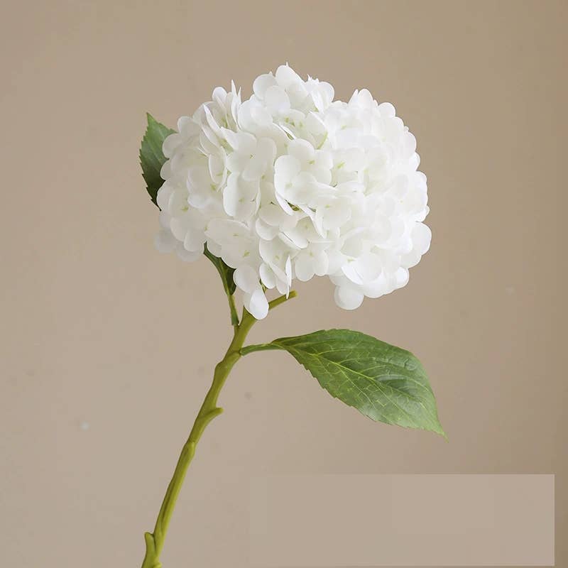 12.5"Real Touch lifelike Hydrangea-6”bloom: Ivory