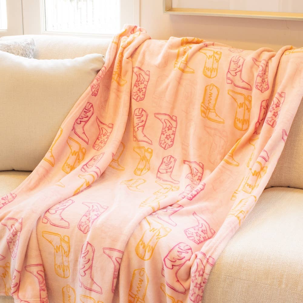 Cowgirl Walk Throw   Pink/Orange   50x60