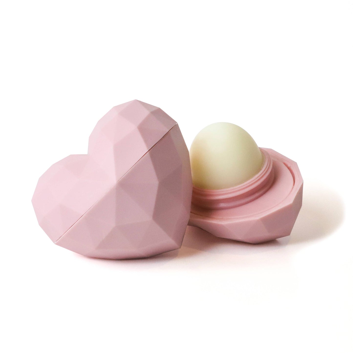 Pink Heart Lip Balm100% Natural: Pink / Clear Plastic Box / Wildberry