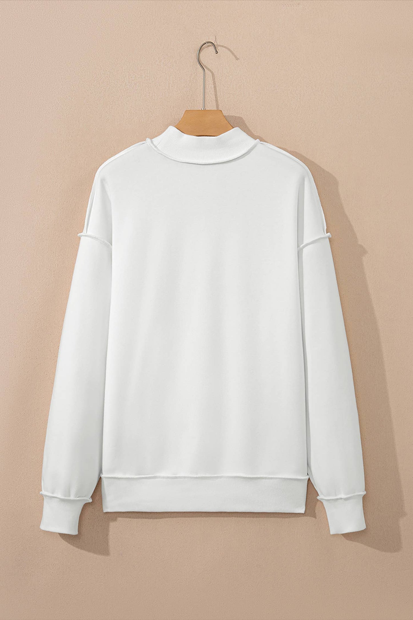 Game Day Oversize Reversible Mock Neck Sweatshirt (S-XL): Light Grey / Missy / M