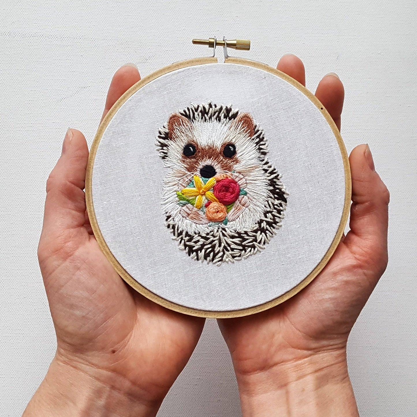 Hedgehog Embroidery Kit: Full Skeins