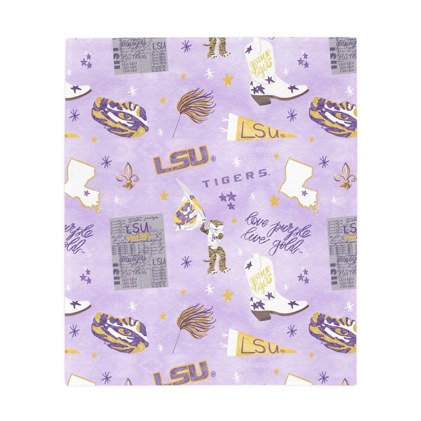 LSU Flannel Fleece Blanket, Collegiate
