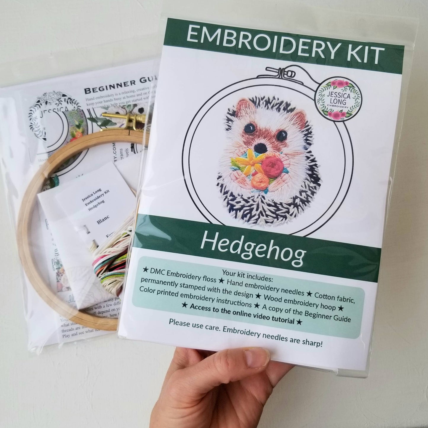 Hedgehog Embroidery Kit: Full Skeins