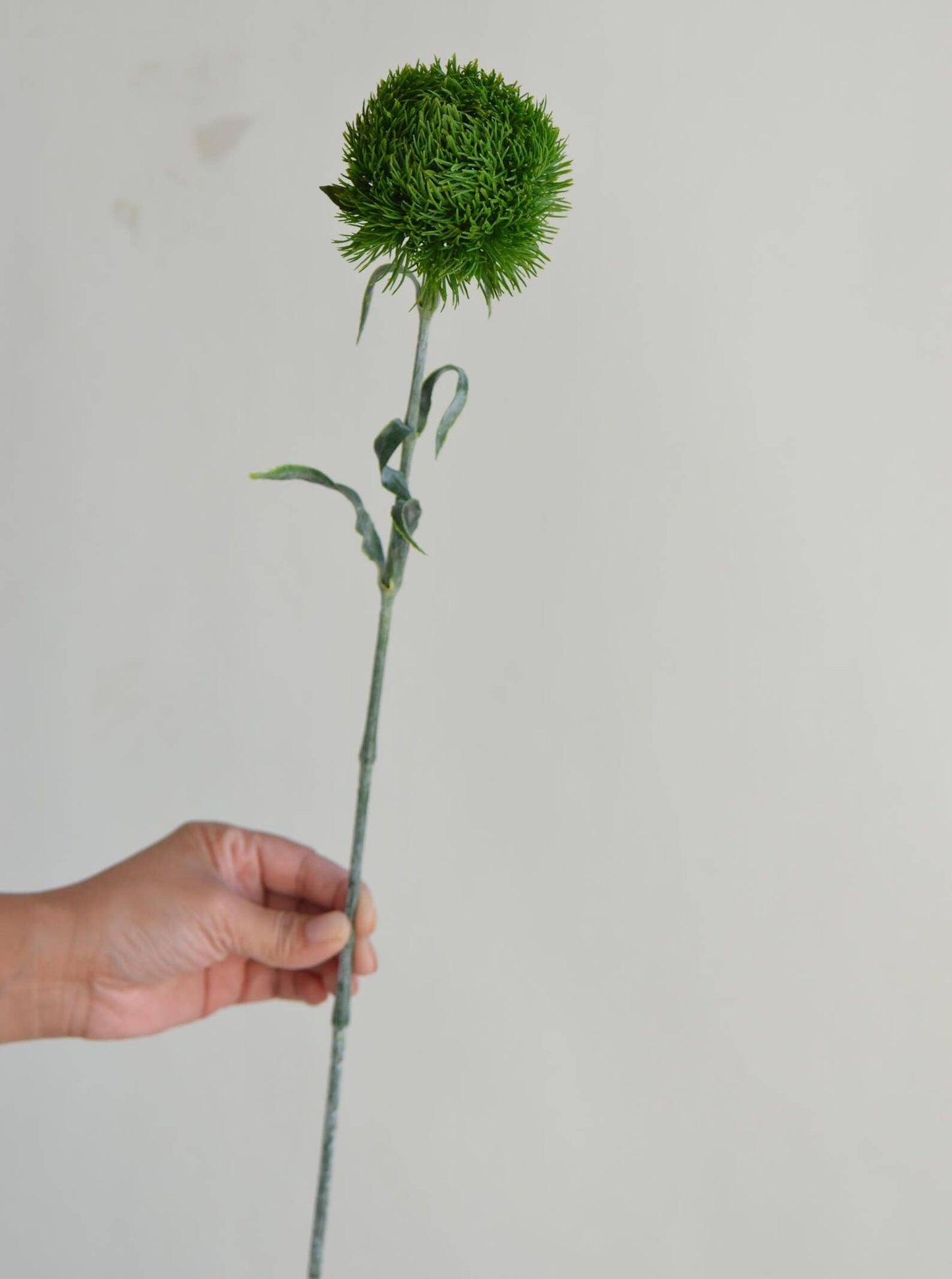 21.5" Realistic Faux Dianthus Green Ball Fresh Green stem: Deep Green