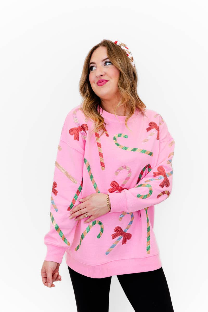 Merry Mint Sparkle Sweatshirt: Baby Blue / S/M