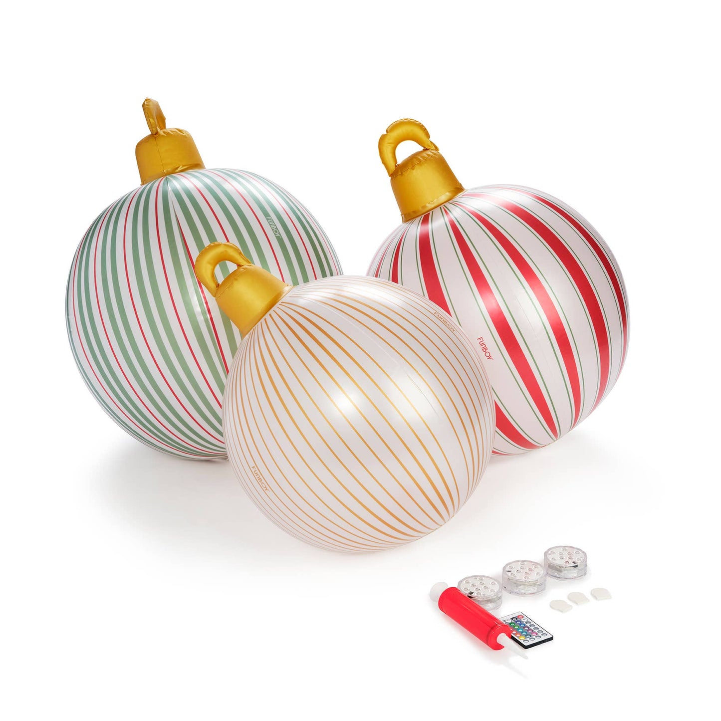 Vintage Stripe Light Up Inflatable Ornaments
