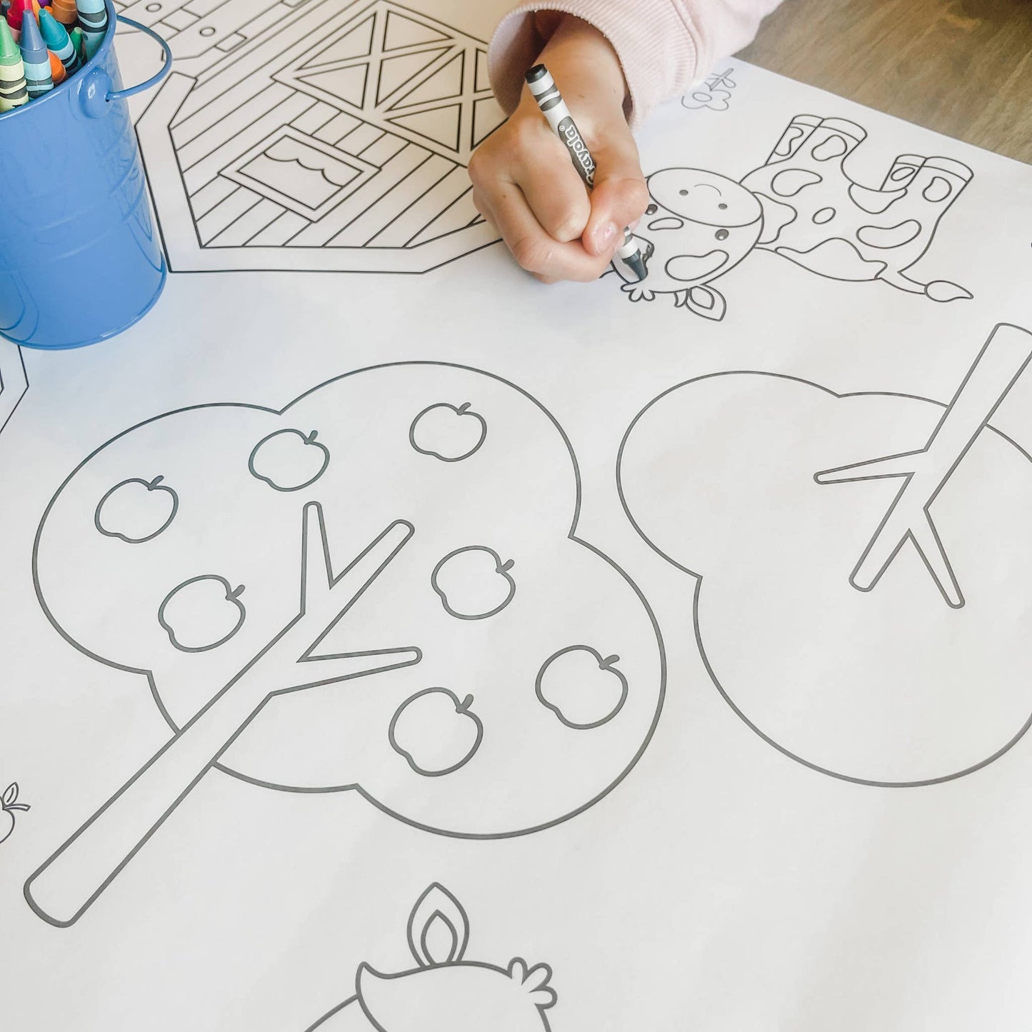 Farm Coloring Table Runner| Happy Birthday: No Personalization ( no wording)
