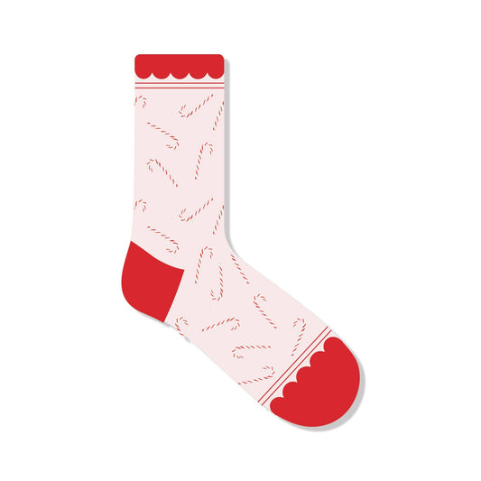 WHM1052 -  Whimsy Santa Candy Cane Socks: Child Small